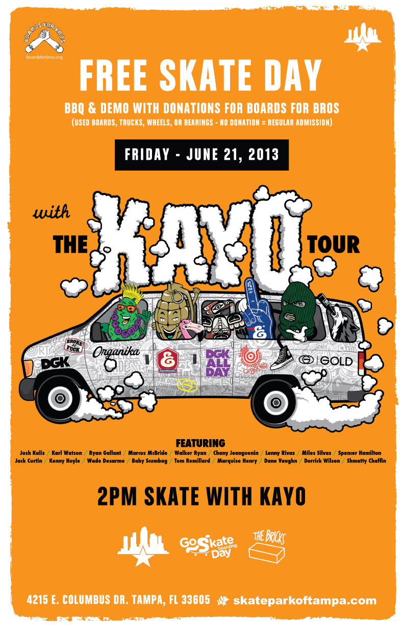 The Kayo Tour will be at SPoT on Go Skateboarding 